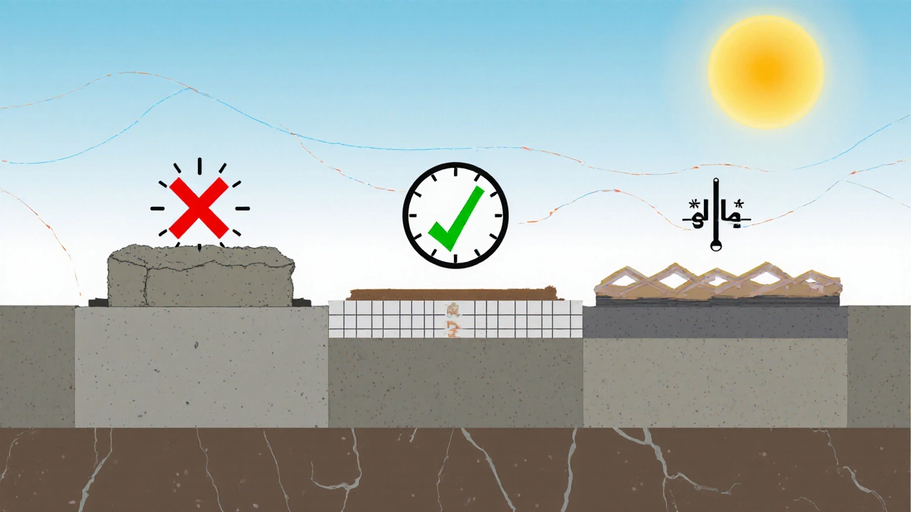 Визуальная шкала набора прочности бетона: от 2 дней до 14 дней с указанием сроков снятия опалубки.