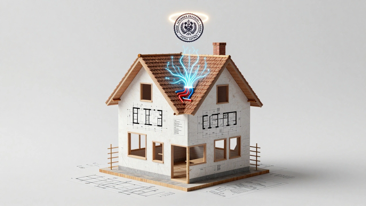 Многослойная схема дома: конструкция, архитектура и инженерные системы, завершённые официальным разрешением.