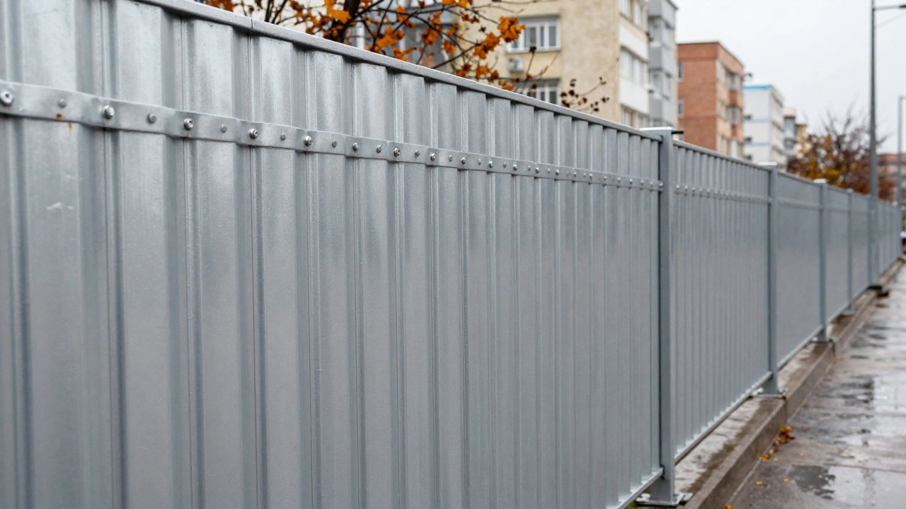 Профнастил с ПВДФ-покрытием под дождем, без ржавчины и выгорания, установленный с герметичными креплениями.