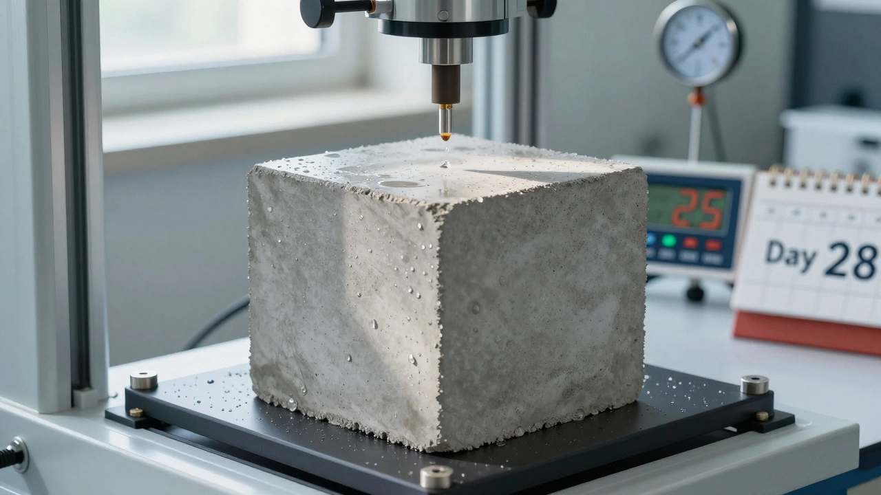 Когда бетон набирает 100% прочности? Время и условия набора прочности