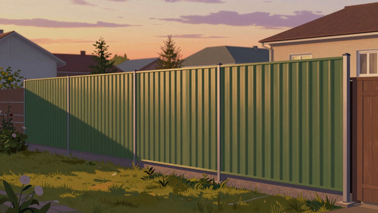 Сплошной забор из профнастила между соседними участками