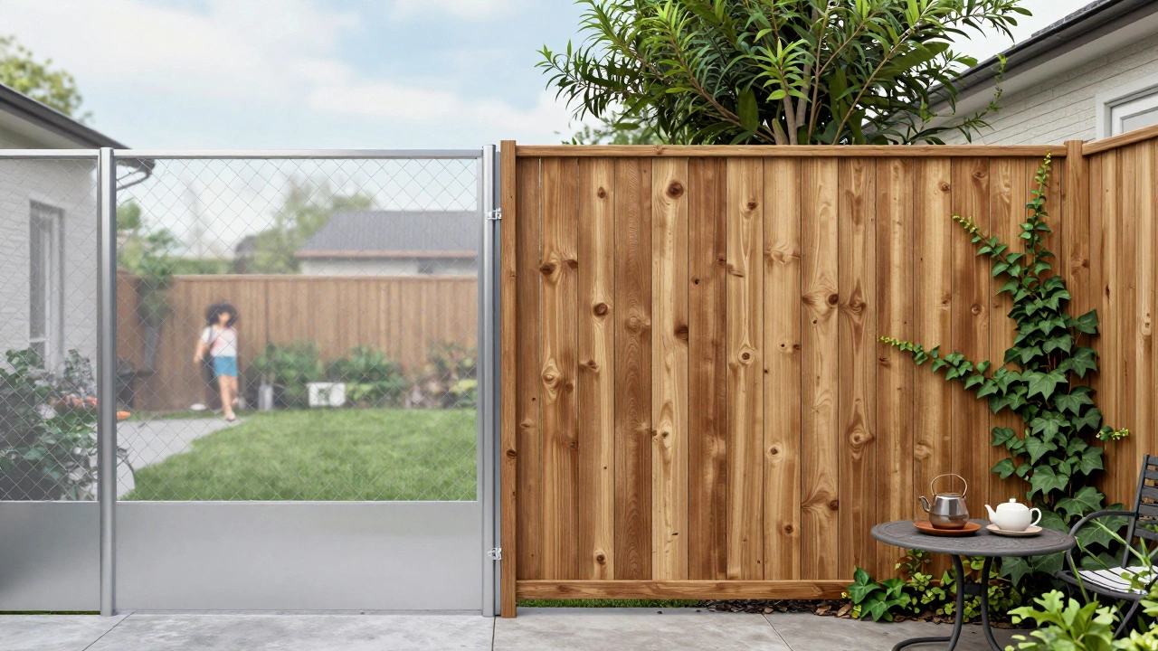 Сравнение прозрачного забора из рабицы и глухого деревянного ограждения