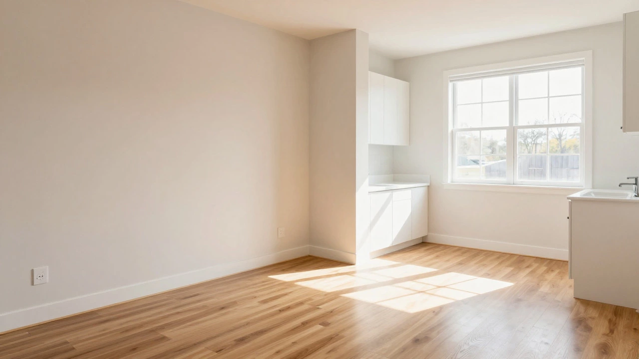 Bright, finished interior of a new home with clean floors and modern fixtures